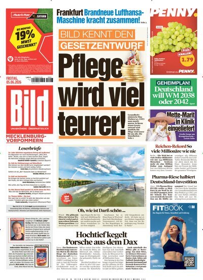 Titelbild der Ausgabe 128/2026 von BILD Mecklenburg-Vorpommern. Diese Zeitschrift und viele weitere Zeitungsabos als Abo oder epaper bei United Kiosk online kaufen.