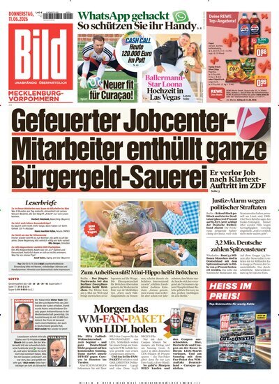 Titelbild der Ausgabe 133/2026 von BILD Mecklenburg-Vorpommern. Diese Zeitschrift und viele weitere Zeitungsabos als Abo oder epaper bei United Kiosk online kaufen.