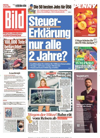 Titelbild der Ausgabe 146/2026 von BILD Mecklenburg-Vorpommern. Diese Zeitschrift und viele weitere Zeitungsabos als Abo oder epaper bei United Kiosk online kaufen.