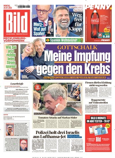 Titelbild der Ausgabe 166/2026 von BILD Mecklenburg-Vorpommern. Diese Zeitschrift und viele weitere Zeitungsabos als Abo oder epaper bei United Kiosk online kaufen.