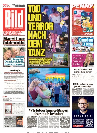 Titelbild der Ausgabe 172/2026 von BILD Mecklenburg-Vorpommern. Diese Zeitschrift und viele weitere Zeitungsabos als Abo oder epaper bei United Kiosk online kaufen.