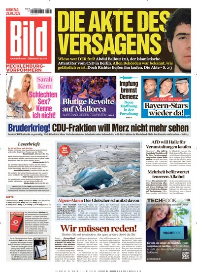 Titelbild der Ausgabe 173/2026 von BILD Mecklenburg-Vorpommern. Diese Zeitschrift und viele weitere Zeitungsabos als Abo oder epaper bei United Kiosk online kaufen.