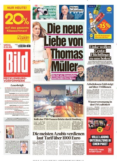 Titelbild der Ausgabe 177/2026 von BILD Mecklenburg-Vorpommern. Diese Zeitschrift und viele weitere Zeitungsabos als Abo oder epaper bei United Kiosk online kaufen.