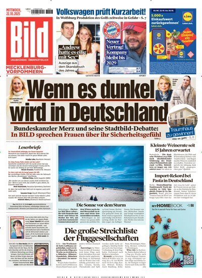 Titelbild der Ausgabe 246/2025 von BILD Mecklenburg-Vorpommern. Diese Zeitschrift und viele weitere Zeitungsabos als Abo oder epaper bei United Kiosk online kaufen.