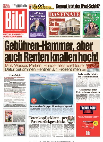 Titelbild der Ausgabe 255/2025 von BILD Mecklenburg-Vorpommern. Diese Zeitschrift und viele weitere Zeitungsabos als Abo oder epaper bei United Kiosk online kaufen.