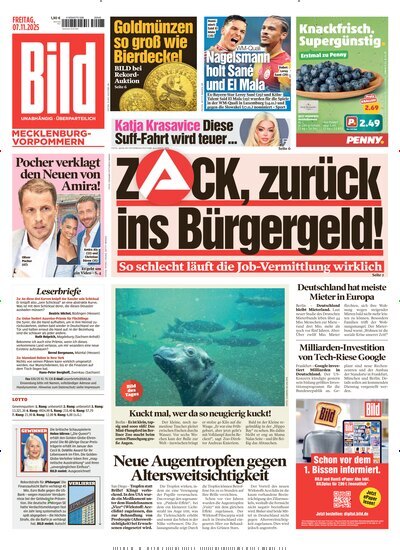 Titelbild der Ausgabe 260/2025 von BILD Mecklenburg-Vorpommern. Diese Zeitschrift und viele weitere Zeitungsabos als Abo oder epaper bei United Kiosk online kaufen.