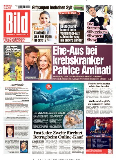 Titelbild der Ausgabe 294/2025 von BILD Mecklenburg-Vorpommern. Diese Zeitschrift und viele weitere Zeitungsabos als Abo oder epaper bei United Kiosk online kaufen.