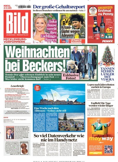 Titelbild der Ausgabe 298/2025 von BILD Mecklenburg-Vorpommern. Diese Zeitschrift und viele weitere Zeitungsabos als Abo oder epaper bei United Kiosk online kaufen.