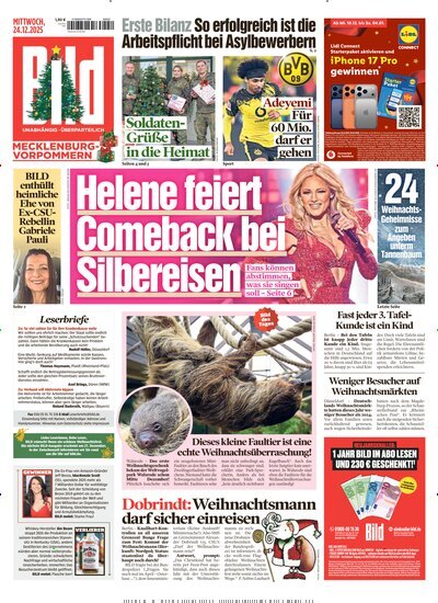 Titelbild der Ausgabe 300/2025 von BILD Mecklenburg-Vorpommern. Diese Zeitschrift und viele weitere Zeitungsabos als Abo oder epaper bei United Kiosk online kaufen.