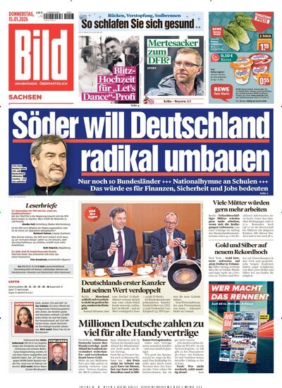 Titelbild der Ausgabe 12/2026 von BILD Sachsen. Diese Zeitschrift und viele weitere Zeitungsabos als Abo oder epaper bei United Kiosk online kaufen.