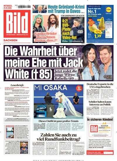 Titelbild der Ausgabe 17/2026 von BILD Sachsen. Diese Zeitschrift und viele weitere Zeitungsabos als Abo oder epaper bei United Kiosk online kaufen.