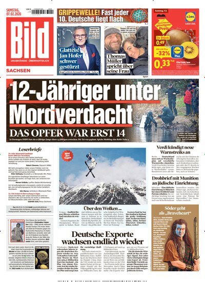 Titelbild der Ausgabe 32/2026 von BILD Sachsen. Diese Zeitschrift und viele weitere Zeitungsabos als Abo oder epaper bei United Kiosk online kaufen.