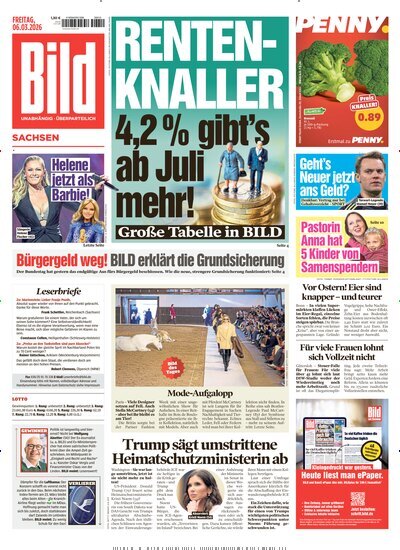 Titelbild der Ausgabe 55/2026 von BILD Sachsen. Diese Zeitschrift und viele weitere Zeitungsabos als Abo oder epaper bei United Kiosk online kaufen.