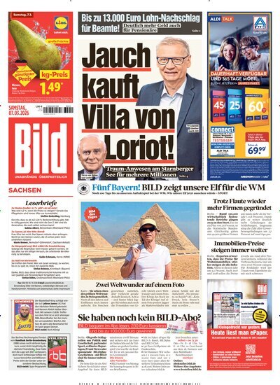 Titelbild der Ausgabe 56/2026 von BILD Sachsen. Diese Zeitschrift und viele weitere Zeitungsabos als Abo oder epaper bei United Kiosk online kaufen.