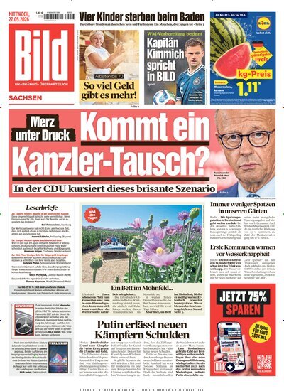 Titelbild der Ausgabe 120/2026 von BILD Sachsen. Diese Zeitschrift und viele weitere Zeitungsabos als Abo oder epaper bei United Kiosk online kaufen.
