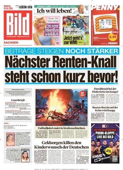 Titelbild der Ausgabe 124/2026 von BILD Sachsen. Diese Zeitschrift und viele weitere Zeitungsabos als Abo oder epaper bei United Kiosk online kaufen.
