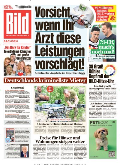 Titelbild der Ausgabe 141/2026 von BILD Sachsen. Diese Zeitschrift und viele weitere Zeitungsabos als Abo oder epaper bei United Kiosk online kaufen.