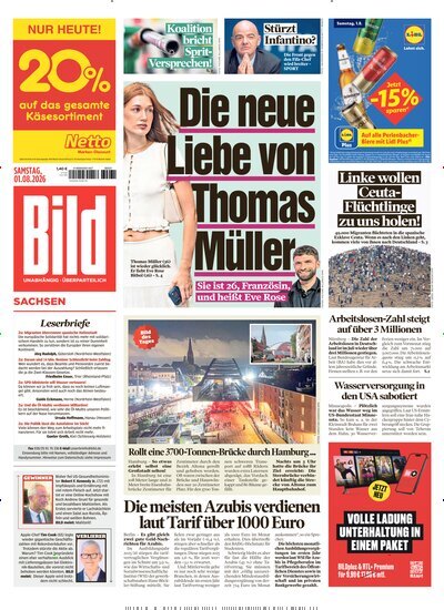 Titelbild der Ausgabe 177/2026 von BILD Sachsen. Diese Zeitschrift und viele weitere Zeitungsabos als Abo oder epaper bei United Kiosk online kaufen.