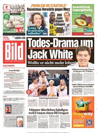 Titelbild der Ausgabe 242/2025 von BILD Sachsen. Diese Zeitschrift und viele weitere Zeitungsabos als Abo oder epaper bei United Kiosk online kaufen.