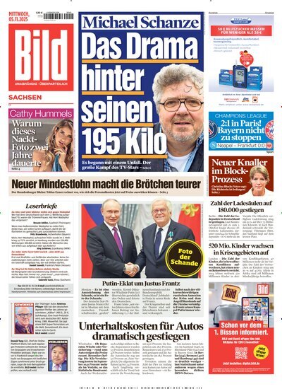 Titelbild der Ausgabe 258/2025 von BILD Sachsen. Diese Zeitschrift und viele weitere Zeitungsabos als Abo oder epaper bei United Kiosk online kaufen.