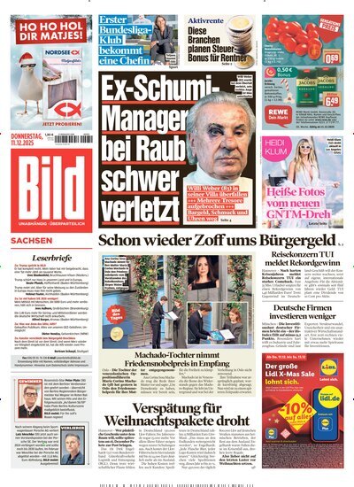 Titelbild der Ausgabe 289/2025 von BILD Sachsen. Diese Zeitschrift und viele weitere Zeitungsabos als Abo oder epaper bei United Kiosk online kaufen.