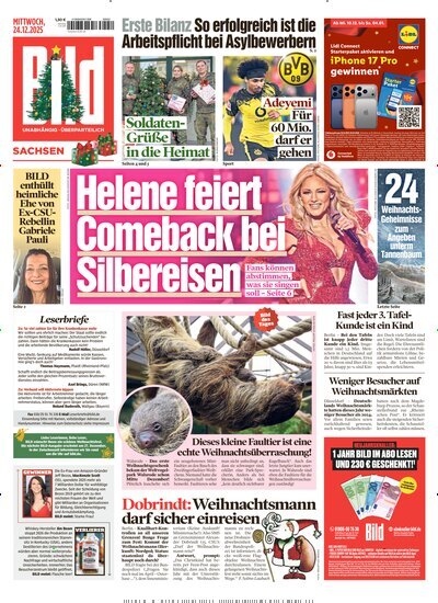 Titelbild der Ausgabe 300/2025 von BILD Sachsen. Diese Zeitschrift und viele weitere Zeitungsabos als Abo oder epaper bei United Kiosk online kaufen.