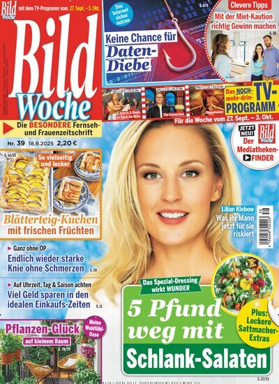 Titelbild der Ausgabe 39/2025 von Bildwoche. Diese Zeitschrift und viele weitere Programmzeitschriften als Abo oder epaper bei United Kiosk online kaufen.