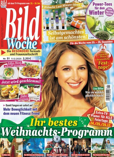 Titelbild der Ausgabe 51/2025 von Bildwoche. Diese Zeitschrift und viele weitere Programmzeitschriften als Abo oder epaper bei United Kiosk online kaufen.