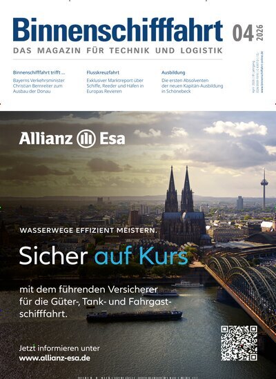 Titelbild der Ausgabe 4/2026 von Binnenschifffahrt. Diese Zeitschrift und viele weitere Logistikmagazine und Medienmagazine als Abo oder epaper bei United Kiosk online kaufen.