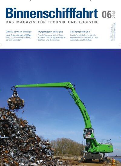 Titelbild der Ausgabe 6/2026 von Binnenschifffahrt. Diese Zeitschrift und viele weitere Logistikmagazine und Medienmagazine als Abo oder epaper bei United Kiosk online kaufen.