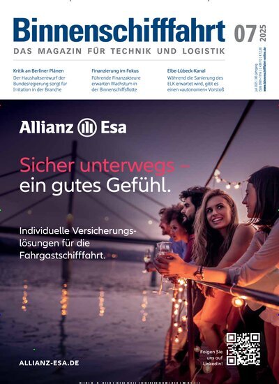 Titelbild der Ausgabe 7/2025 von Binnenschifffahrt. Diese Zeitschrift und viele weitere Logistikmagazine und Medienmagazine als Abo oder epaper bei United Kiosk online kaufen.