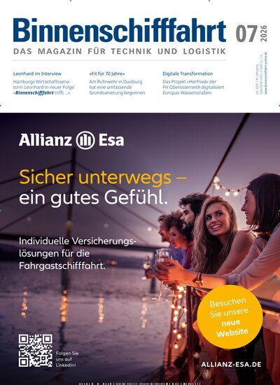 Titelbild der Ausgabe 7/2026 von Binnenschifffahrt. Diese Zeitschrift und viele weitere Logistikmagazine und Medienmagazine als Abo oder epaper bei United Kiosk online kaufen.