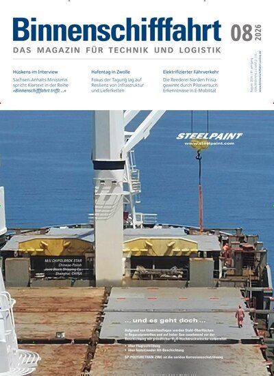 Titelbild der Ausgabe 8/2026 von Binnenschifffahrt. Diese Zeitschrift und viele weitere Logistikmagazine und Medienmagazine als Abo oder epaper bei United Kiosk online kaufen.