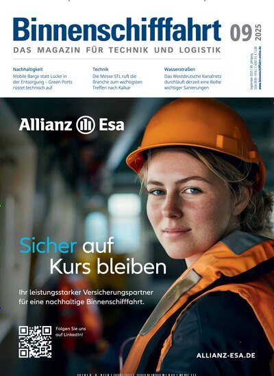 Titelbild der Ausgabe 9/2025 von Binnenschifffahrt. Diese Zeitschrift und viele weitere Logistikmagazine und Medienmagazine als Abo oder epaper bei United Kiosk online kaufen.