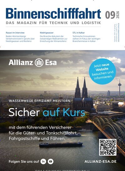 Titelbild der Ausgabe 9/2026 von Binnenschifffahrt. Diese Zeitschrift und viele weitere Logistikmagazine und Medienmagazine als Abo oder epaper bei United Kiosk online kaufen.