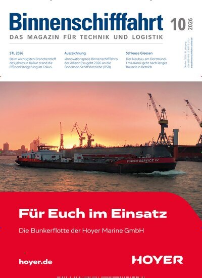 Titelbild der Ausgabe 10/2026 von Binnenschifffahrt. Diese Zeitschrift und viele weitere Logistikmagazine und Medienmagazine als Abo oder epaper bei United Kiosk online kaufen.