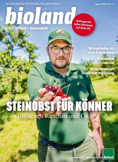 Titelbild der Ausgabe 8/2025 von bioland-Fachmagazin. Diese Zeitschrift und viele weitere Naturzeitschriften, Landwirtschaftszeitungen und Umweltmagazine als Abo oder epaper bei United Kiosk online kaufen.