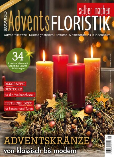 Titelbild der Ausgabe 1/2025 von Blooms Deco Adventsfloristik selber machen. Diese Zeitschrift und viele weitere Gartenzeitschriften und Wohnzeitschriften als Abo oder epaper bei United Kiosk online kaufen.