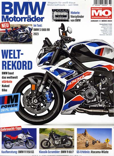 Titelbild der Ausgabe 84/2022 von BMW Motorräder. Diese Zeitschrift und viele weitere Automagazine und Motorradzeitschriften als Abo oder epaper bei United Kiosk online kaufen.