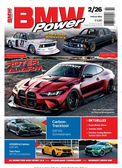 Titelbild der Ausgabe 2/2026 von BMW Power. Diese Zeitschrift und viele weitere Automagazine und Motorradzeitschriften als Abo oder epaper bei United Kiosk online kaufen.