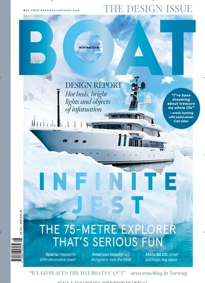Titelbild der Ausgabe 5/2024 von Boat International. Diese Zeitschrift und viele weitere Sportmagazine als Abo oder epaper bei United Kiosk online kaufen.