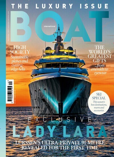 Titelbild der Ausgabe 12/2023 von Boat International. Diese Zeitschrift und viele weitere Sportmagazine als Abo oder epaper bei United Kiosk online kaufen.