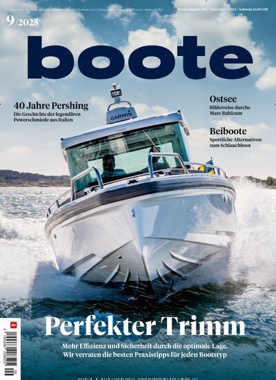 Titelbild der Ausgabe 9/2025 von boote. Diese Zeitschrift und viele weitere Sportmagazine als Abo oder epaper bei United Kiosk online kaufen.