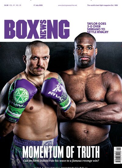 Titelbild der Ausgabe 29/2025 von Boxing News. Diese Zeitschrift und viele weitere Sportmagazine als Abo oder epaper bei United Kiosk online kaufen.