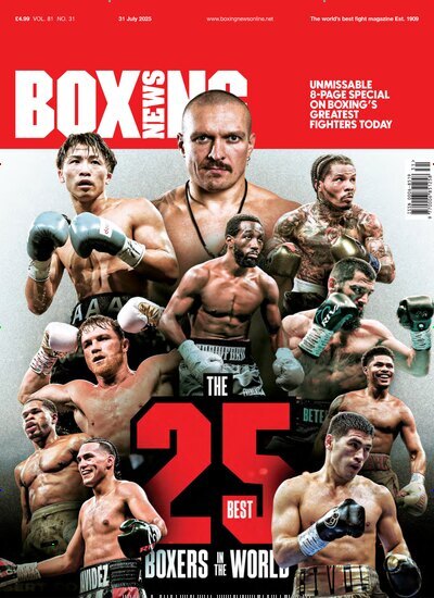 Titelbild der Ausgabe 31/2025 von Boxing News. Diese Zeitschrift und viele weitere Sportmagazine als Abo oder epaper bei United Kiosk online kaufen.