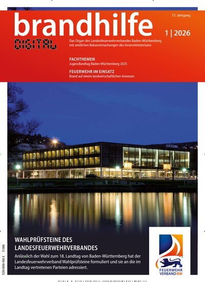 Titelbild der Ausgabe 1/2026 von Brandhilfe Baden-Württemberg. Diese Zeitschrift und viele weitere Jurazeitschriften und Zeitschriften für Verwaltung als Abo oder epaper bei United Kiosk online kaufen.