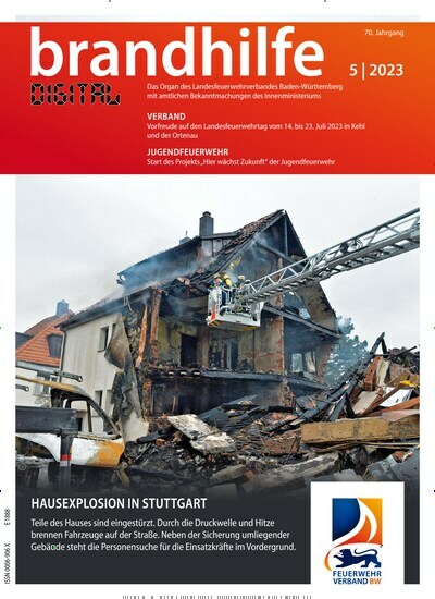 Titelbild der Ausgabe 5/2023 von Brandhilfe Baden-Württemberg. Diese Zeitschrift und viele weitere Jurazeitschriften und Zeitschriften für Verwaltung als Abo oder epaper bei United Kiosk online kaufen.