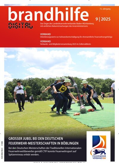 Titelbild der Ausgabe 9/2025 von Brandhilfe Baden-Württemberg. Diese Zeitschrift und viele weitere Jurazeitschriften und Zeitschriften für Verwaltung als Abo oder epaper bei United Kiosk online kaufen.