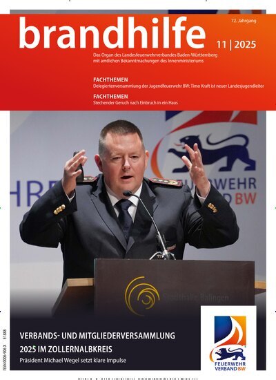 Titelbild der Ausgabe 11/2025 von Brandhilfe Baden-Württemberg. Diese Zeitschrift und viele weitere Jurazeitschriften und Zeitschriften für Verwaltung als Abo oder epaper bei United Kiosk online kaufen.
