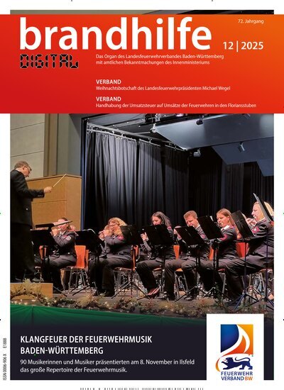 Titelbild der Ausgabe 12/2025 von Brandhilfe Baden-Württemberg. Diese Zeitschrift und viele weitere Jurazeitschriften und Zeitschriften für Verwaltung als Abo oder epaper bei United Kiosk online kaufen.